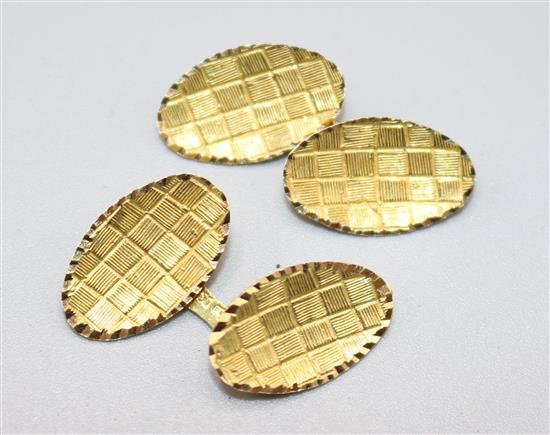 Pair of Italian 18ct gold cufflinks